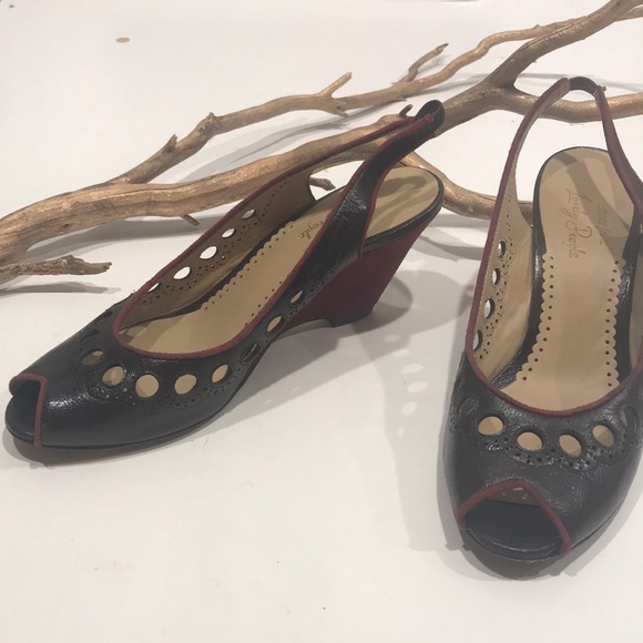 LOVELY PEOPLE retro suede leather slingback heel - Picture 1 of 8